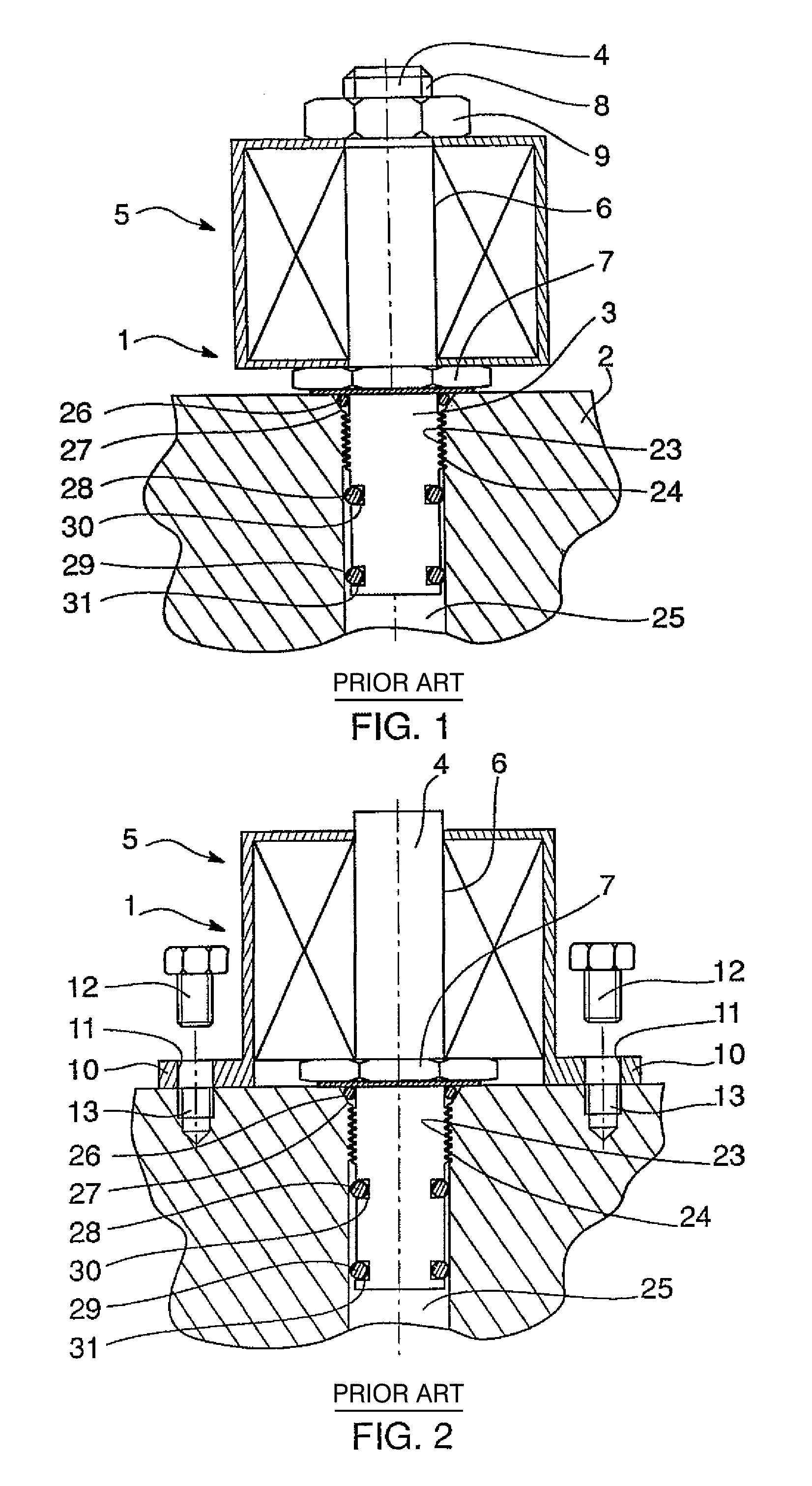 Assembly comprising electrically operated valve, and process for assembling a solenoid on a housing of the valve