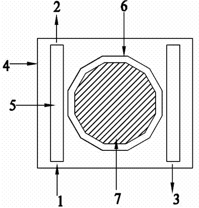 Terahertz wave polarization beam splitter with polygonal liquid crystal pool structure