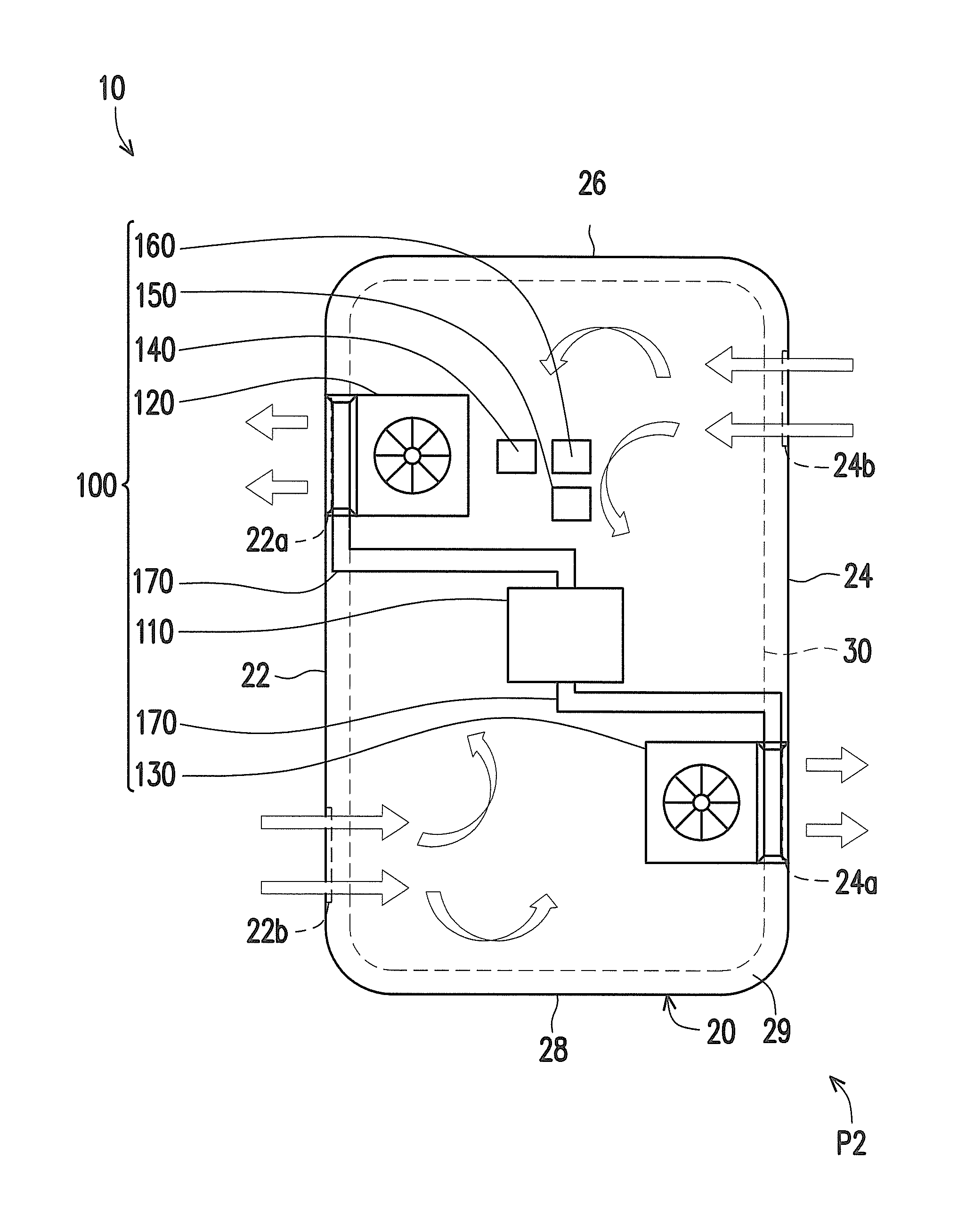 Heat dissipating system using fans