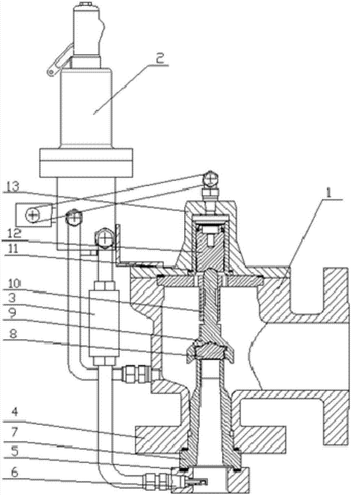 Pilot operated safety valve for high-temperature working conditions
