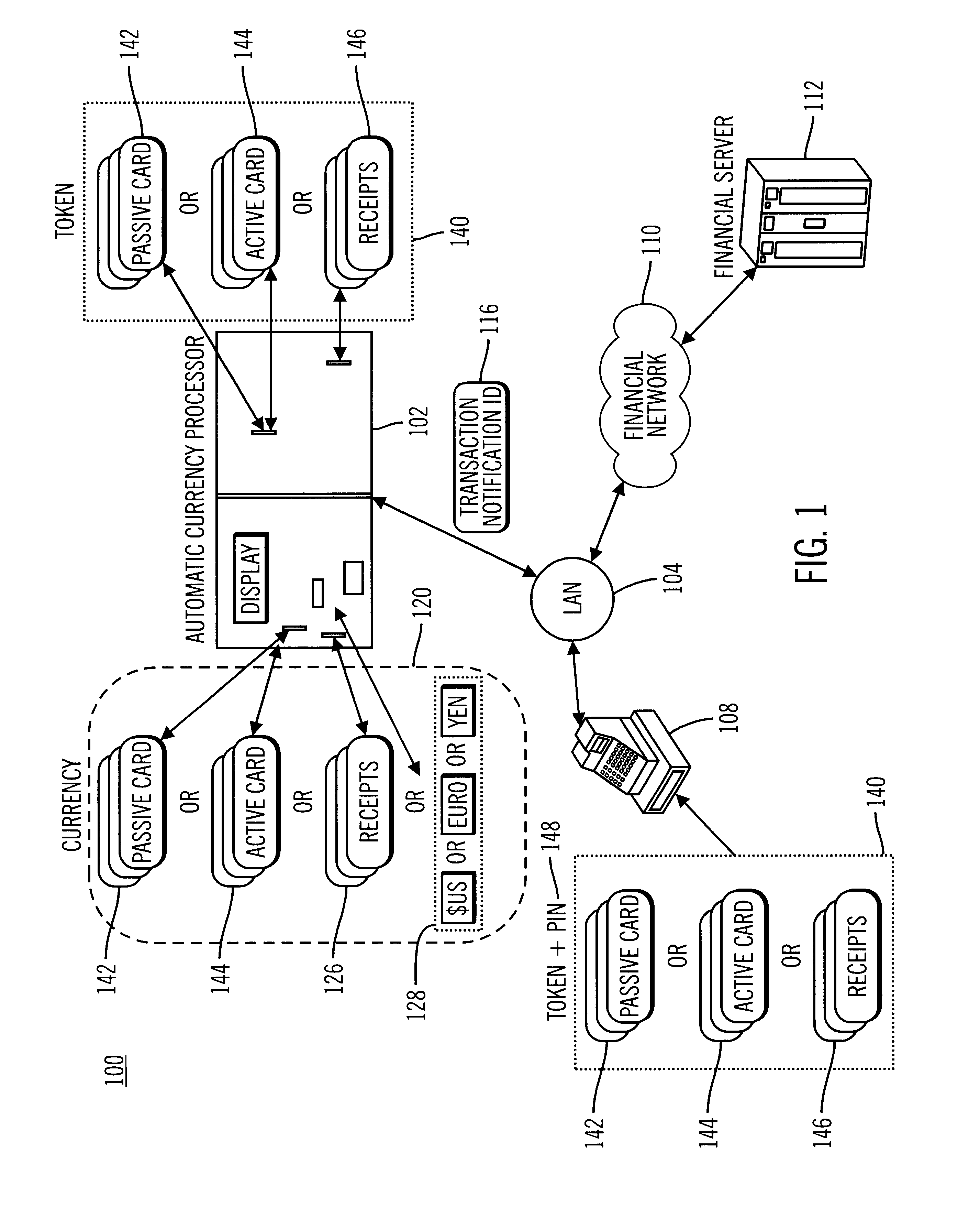 Multiple denomination currency receiving and prepaid card dispensing method and apparatus