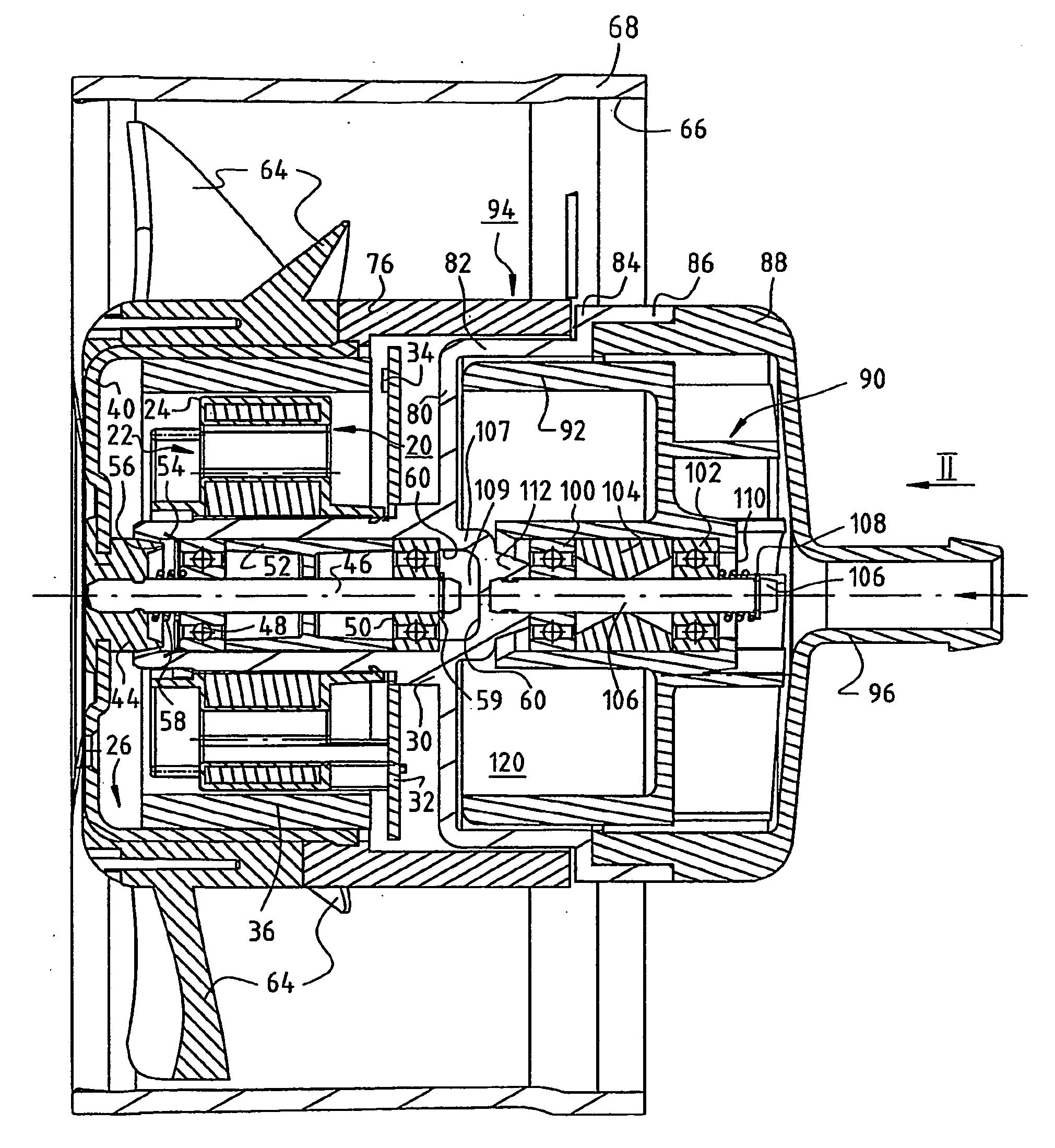 Arrangement with an electronically commutated external rotor motor