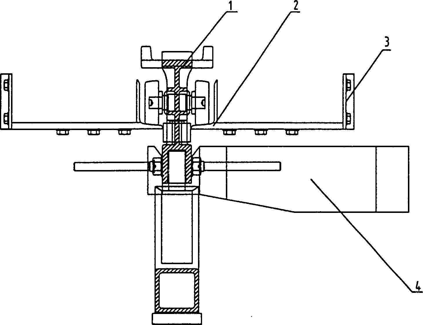 Vertical conveying device for power and free type suspension conveyer assembly