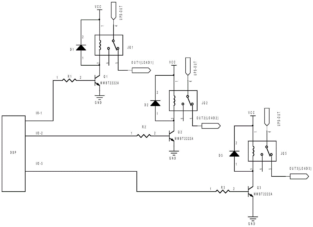 Ups secondary power-off circuit and secondary power-off method