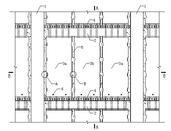 Non-superimposition beam type fabricated frame-shear wall connection structure and construction method thereof