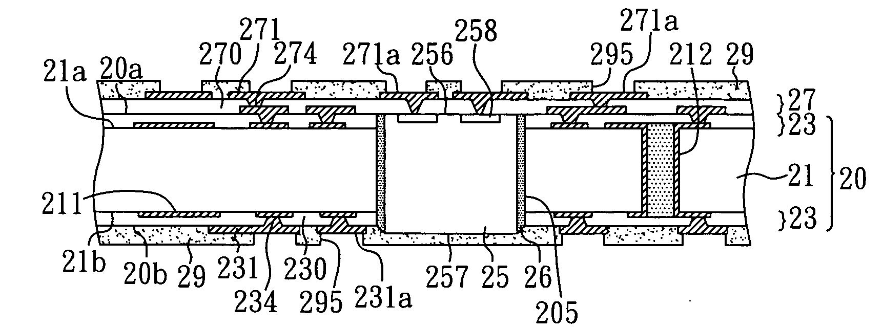 Packaging substrate structure having semiconductor chip embedded therein and fabricating method thereof