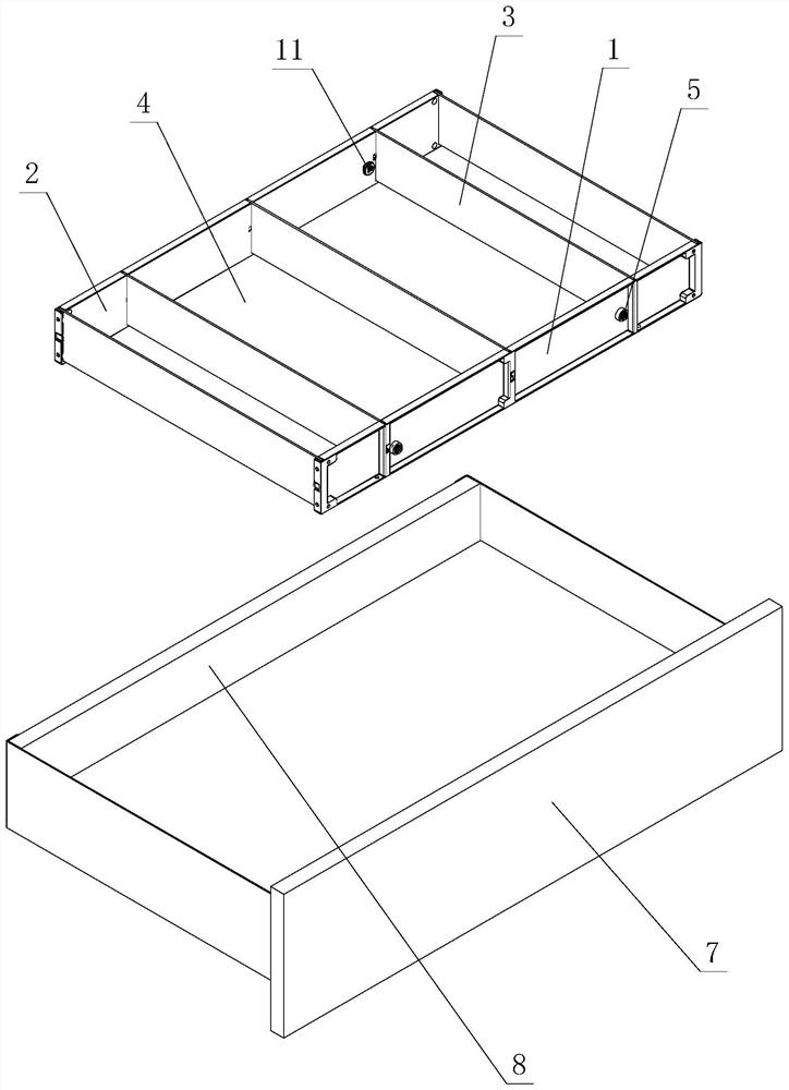 Positioning placement structure of separation assembly