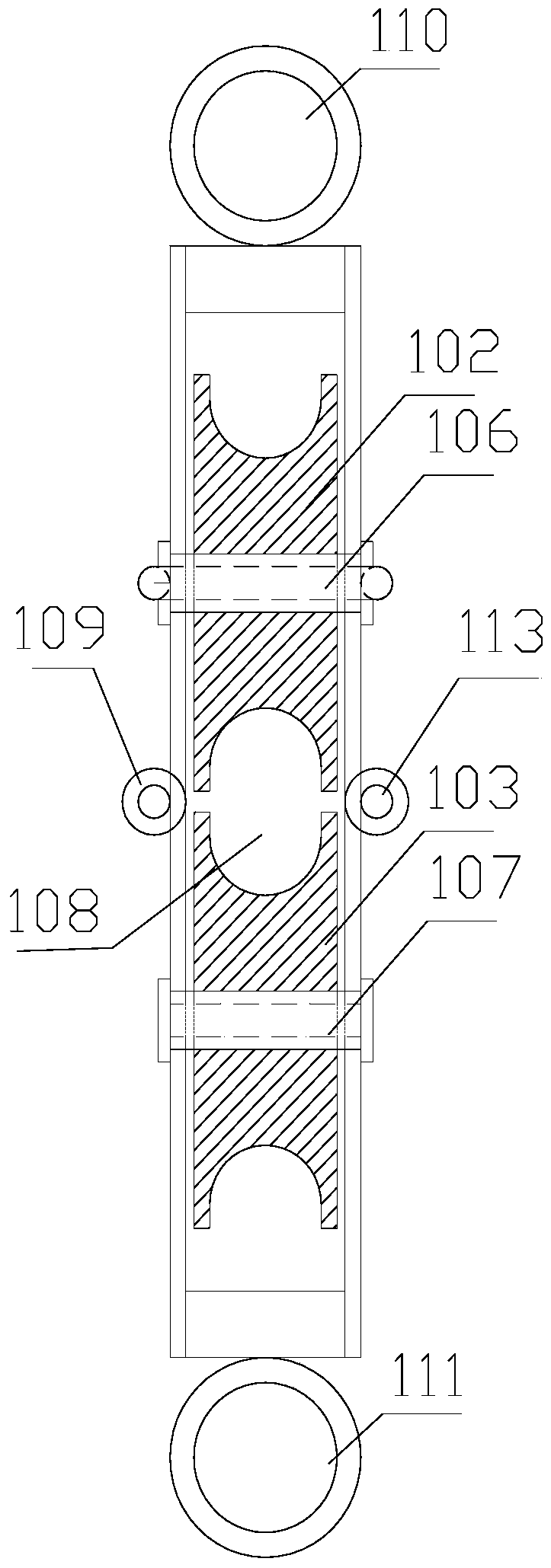 A pulley for net weaving in the construction of high-voltage transmission lines