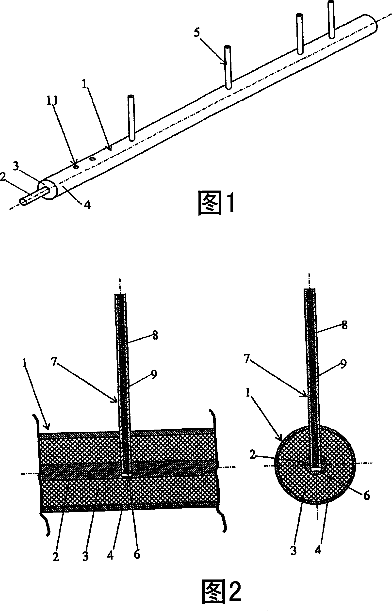 Radiation-emitting cable and a radiation-emitting element comprised therein