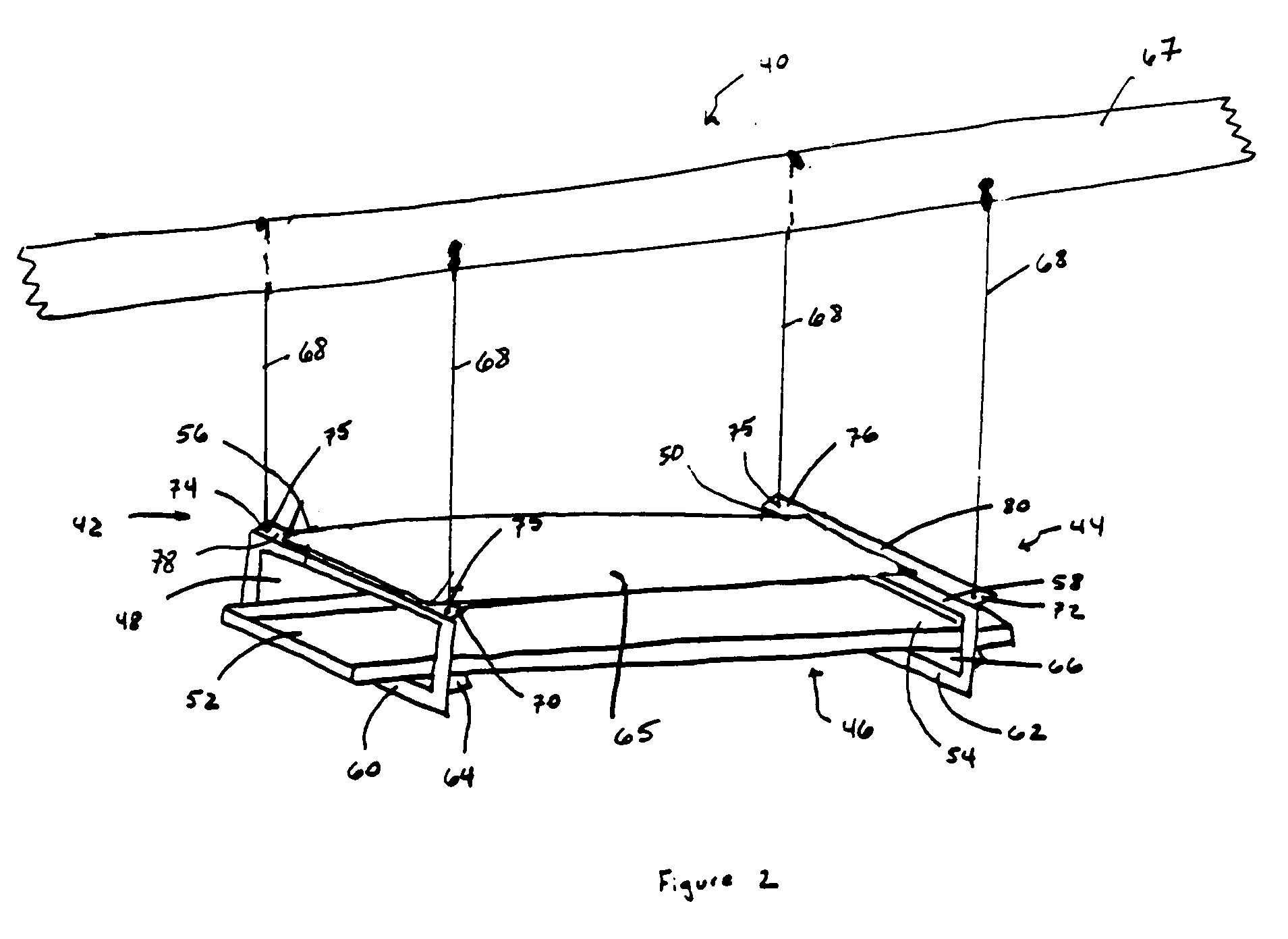 Suspension holding device and method of use