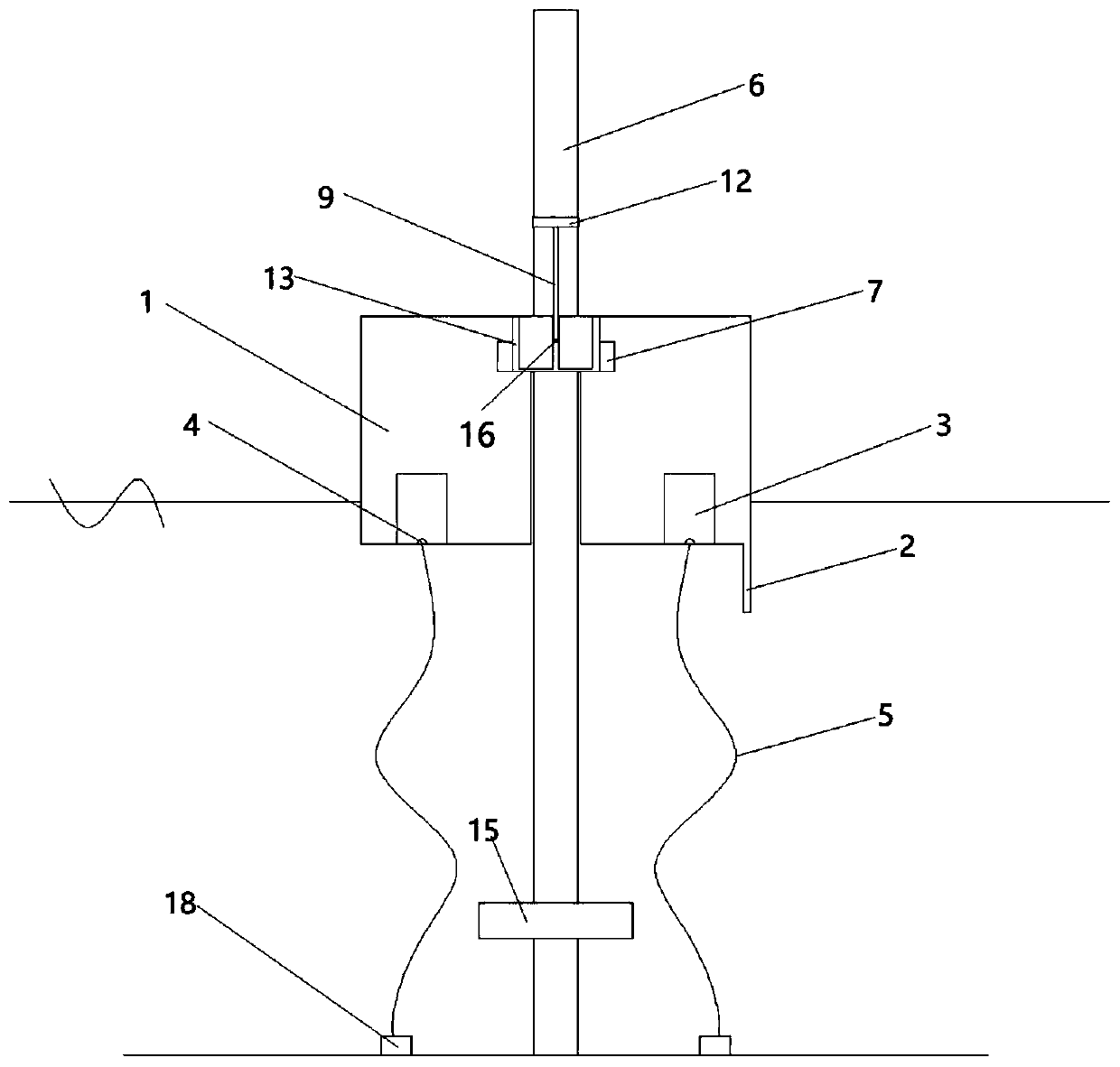 Integrated system of guiding-pile-type floating-type breakwater and wave energy conversion and working method of integrated system