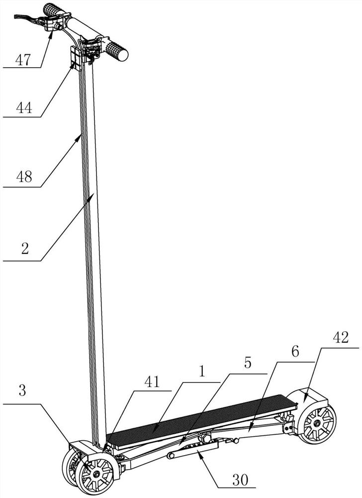 Four-wheel scooter driven by self gravity of rider