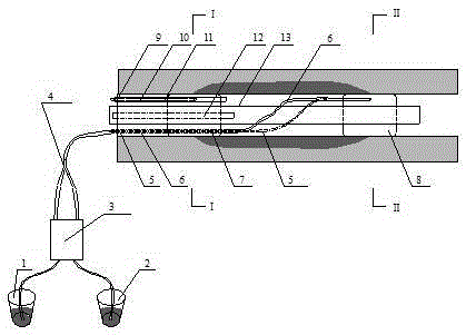 Double cloth bags type grouting sealing set and method
