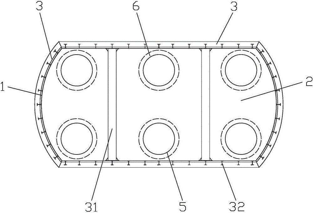 Construction method and structure of underwater reinforced concrete combined suspension-box cofferdam free of bottom-sealing concrete