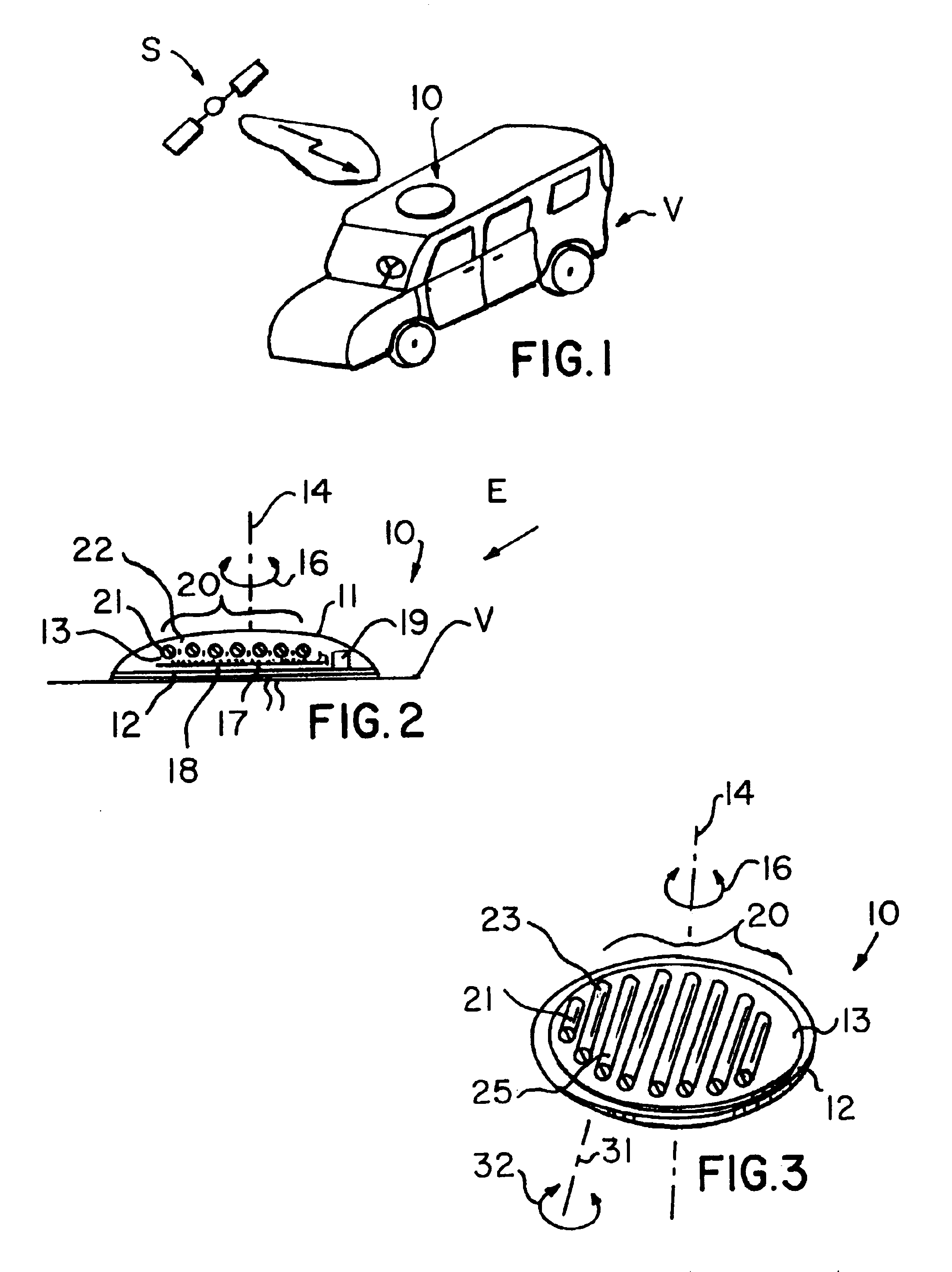 Antenna array for moving vehicles
