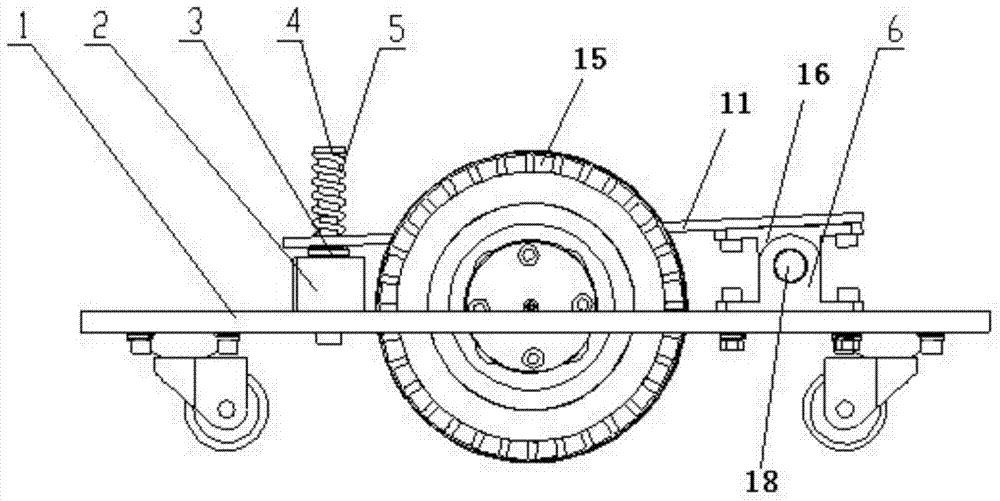 Suspension device for a wheeled mobile robot