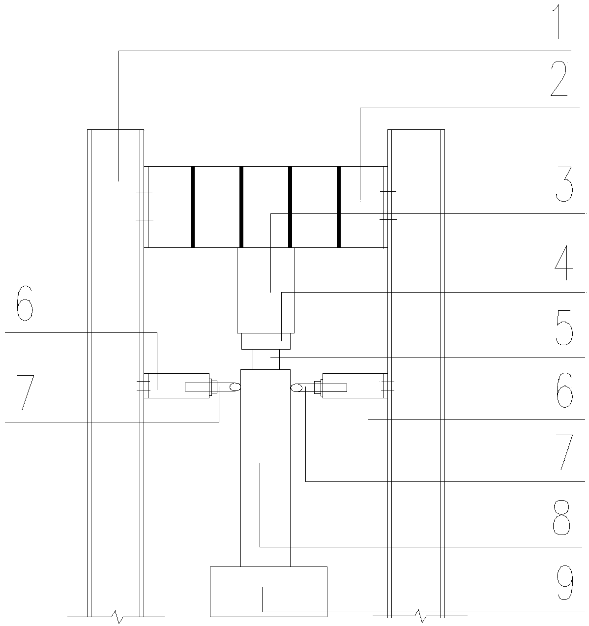 Low-cycle repeated loading test device