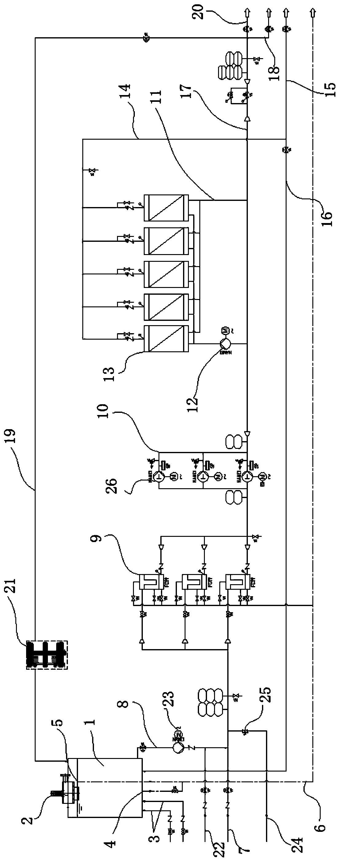 Leachate reverse osmosis treatment system and process flow thereof