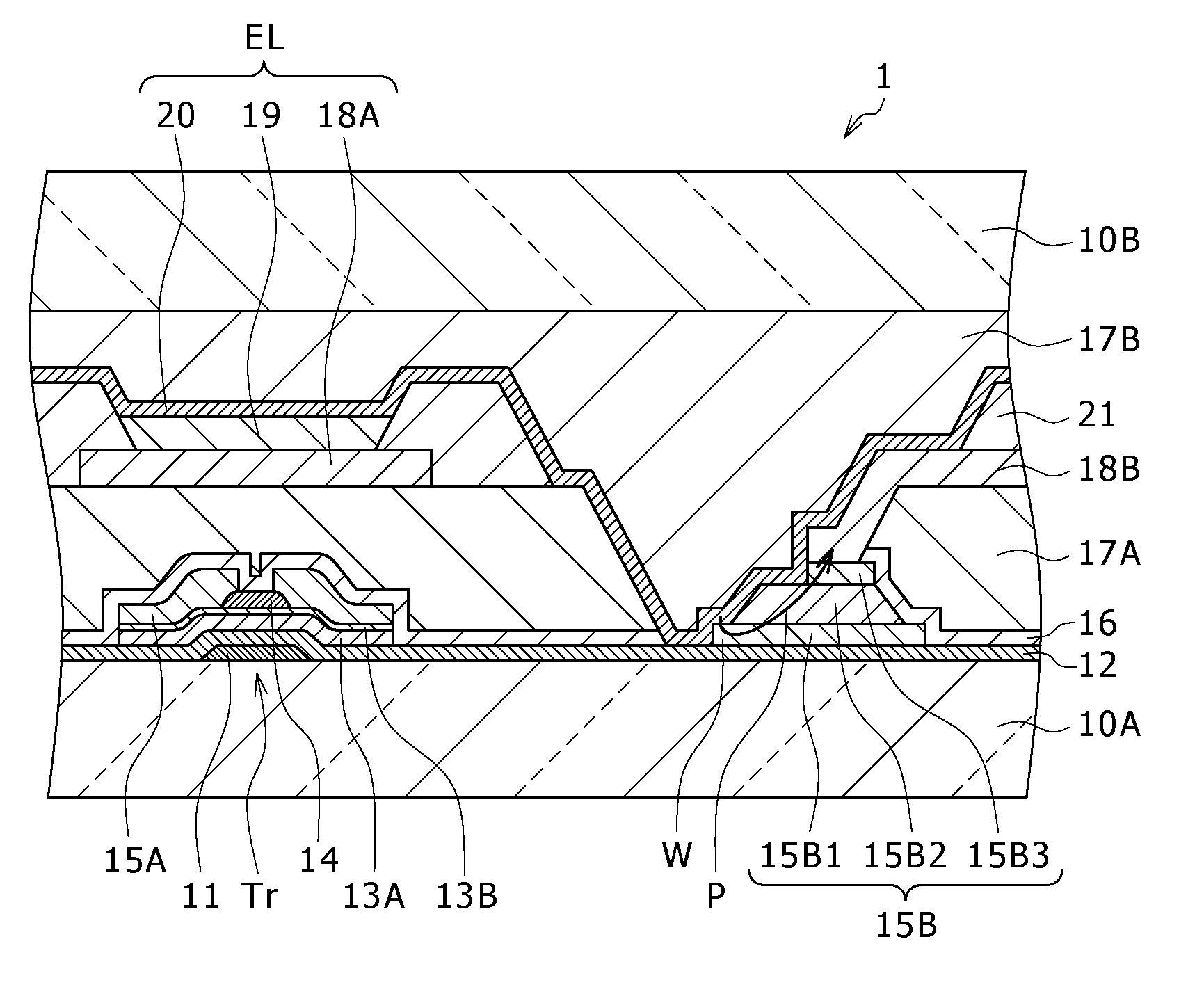 Display device and method for production thereof