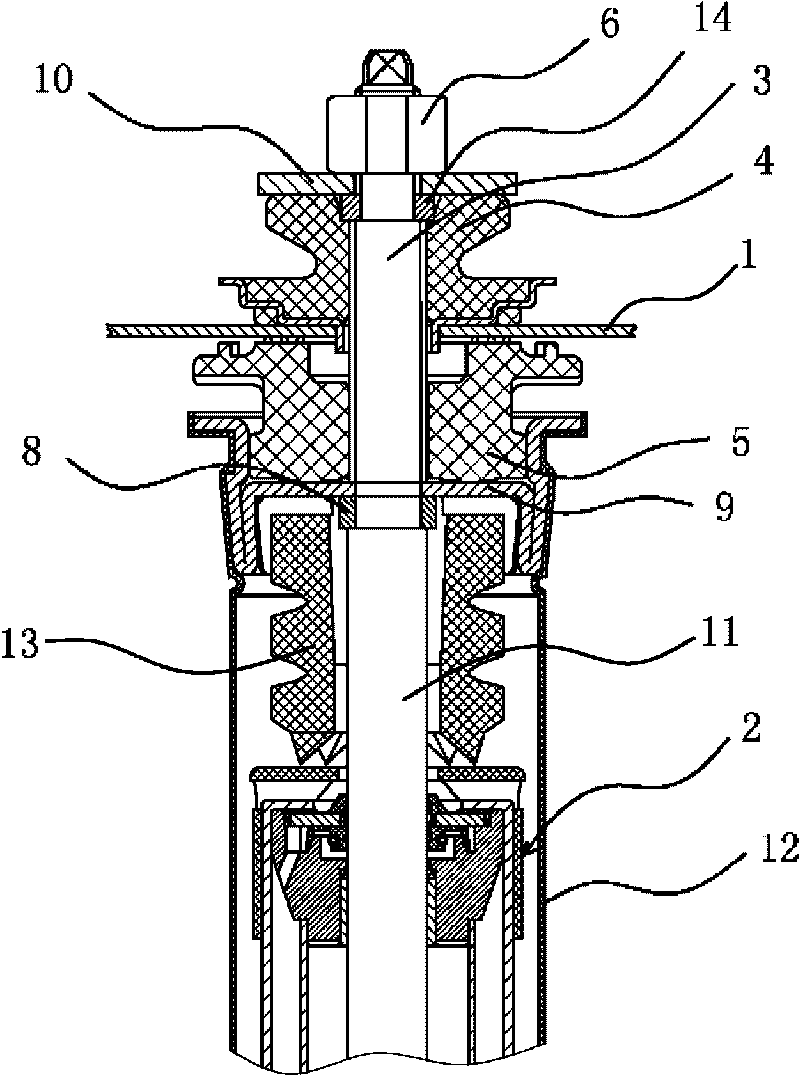 Connecting device for rear shock absorber of automobile