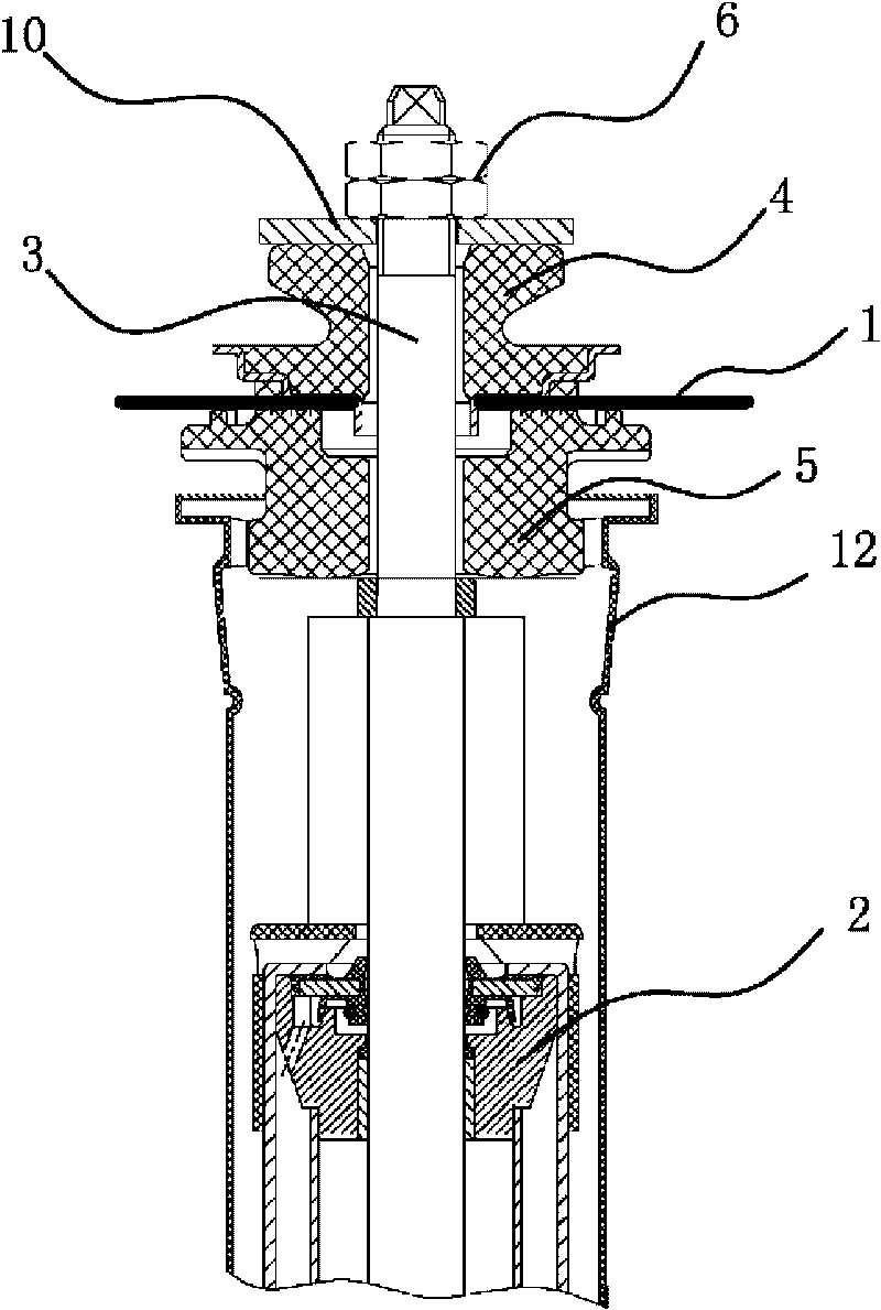 Connecting device for rear shock absorber of automobile