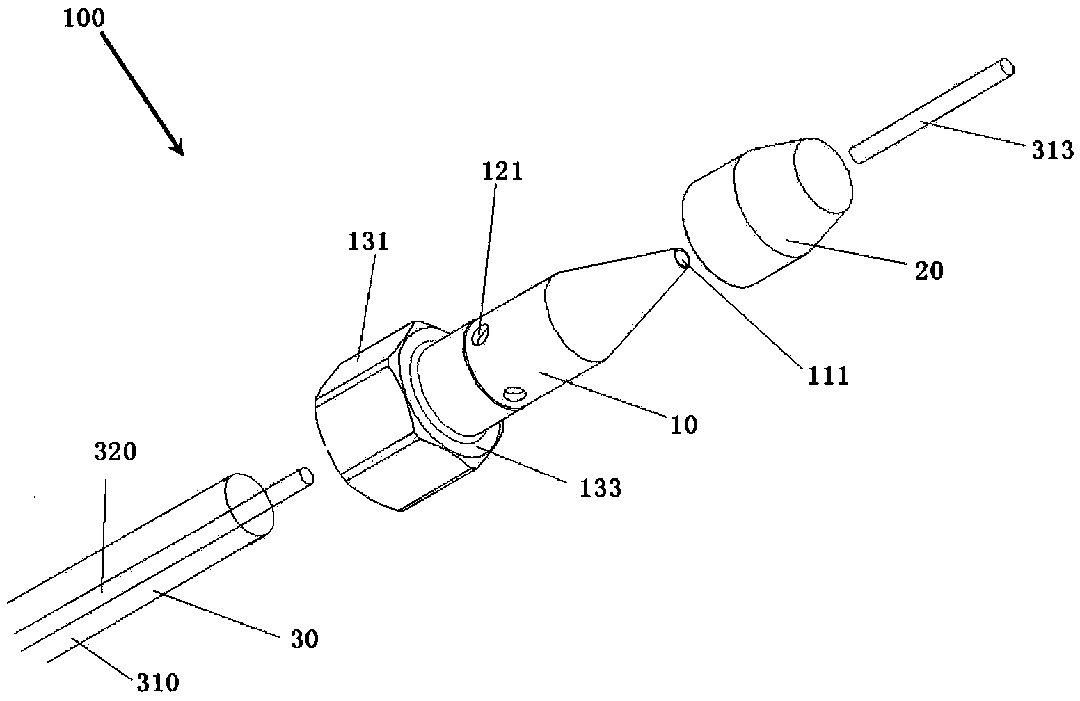 Nested-type energy-saving nozzle and nozzle system with same