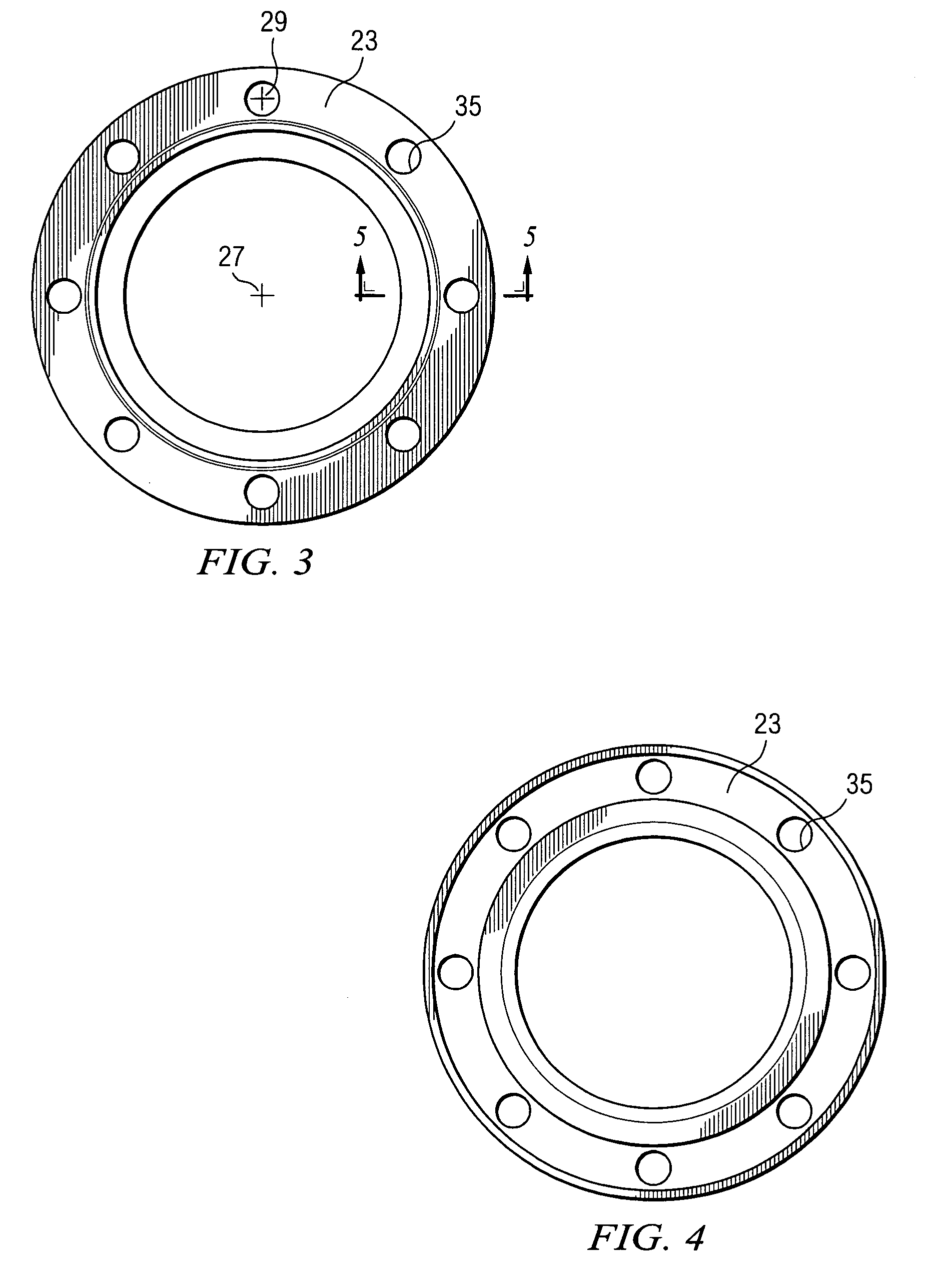 Hollowed, deformable, raised face bolt-ring