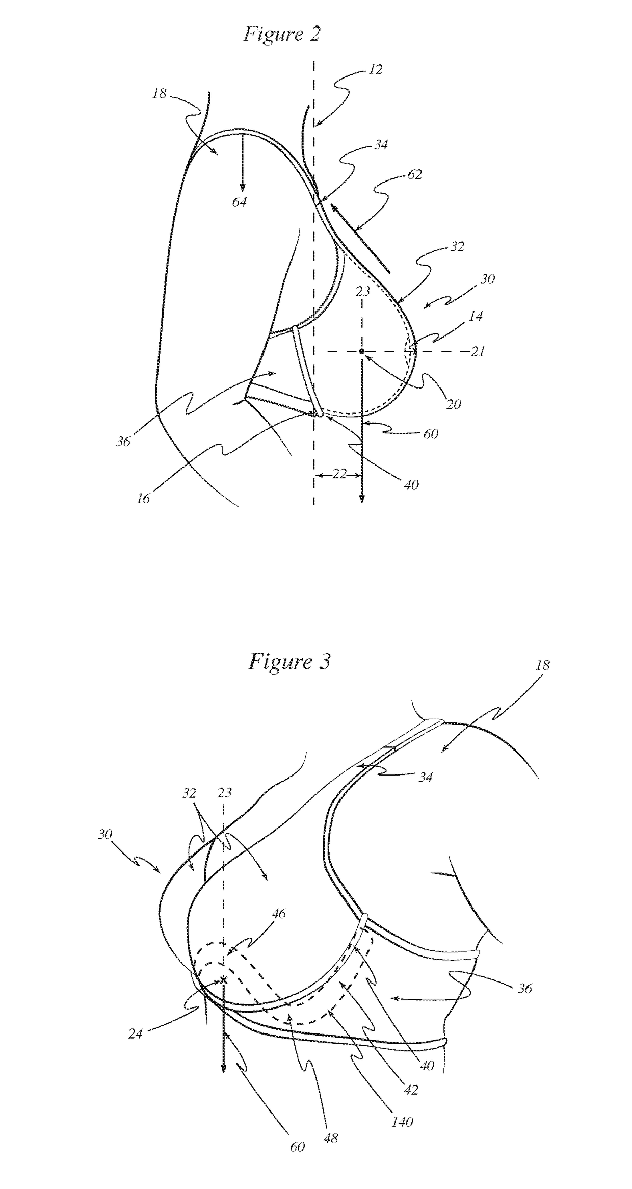Support garment with cantilevered sinusoidal support form