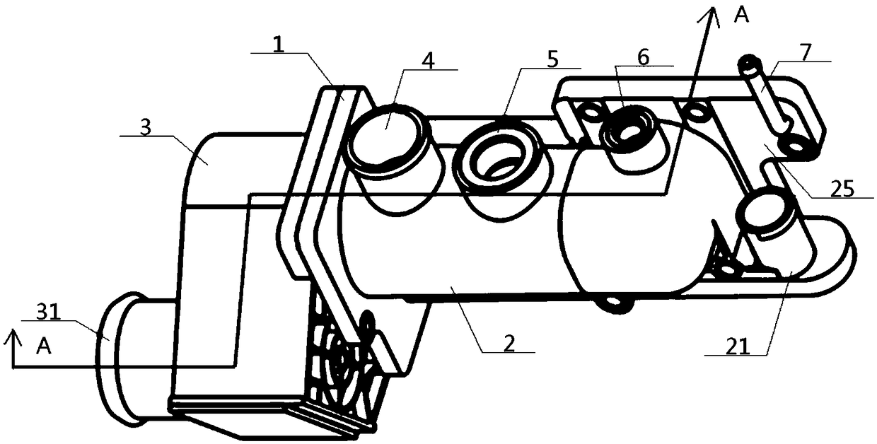 Integrating multi-functional lightweight thermostat housing and using method thereof