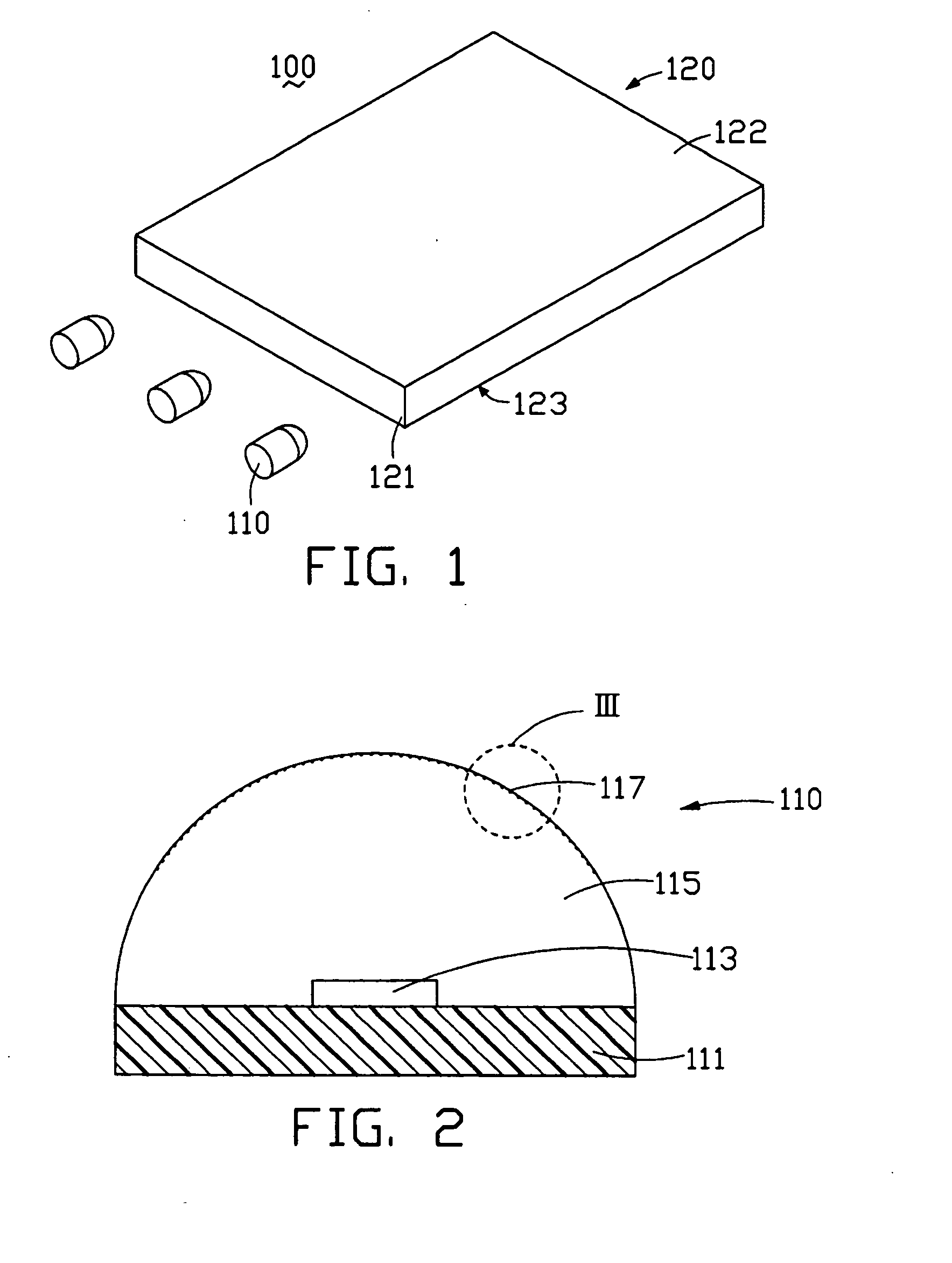 Light emitting diode having diffraction grating and planar light source device using the same