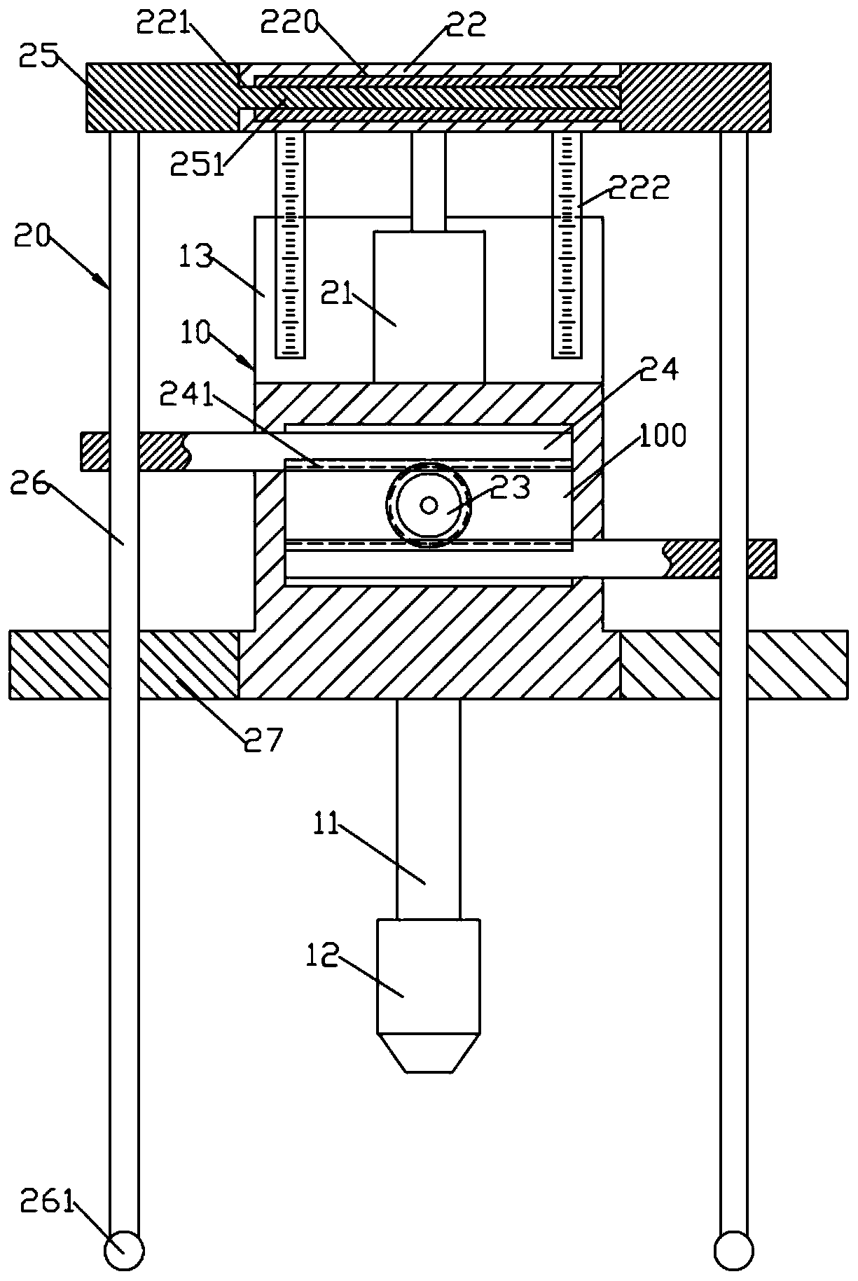 Lifting spray head of automatic glue spraying machine