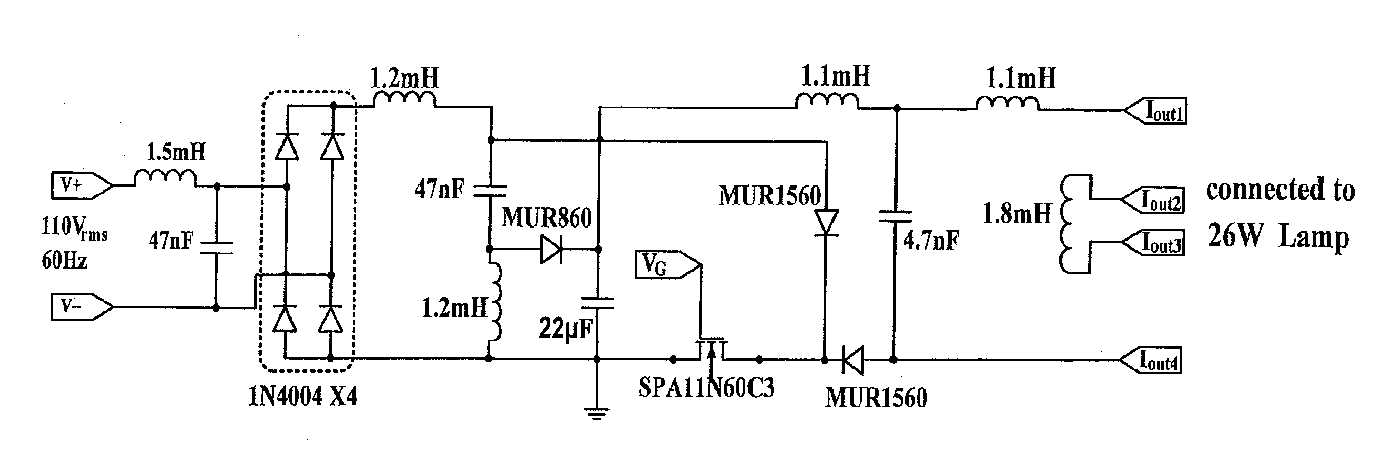Electronic Ballast with High Power Factor