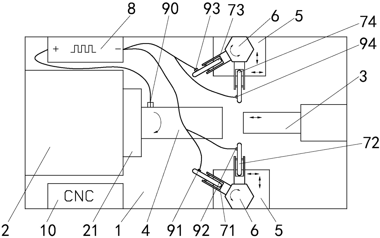 Electric pulse auxiliary spinning forming machine tool