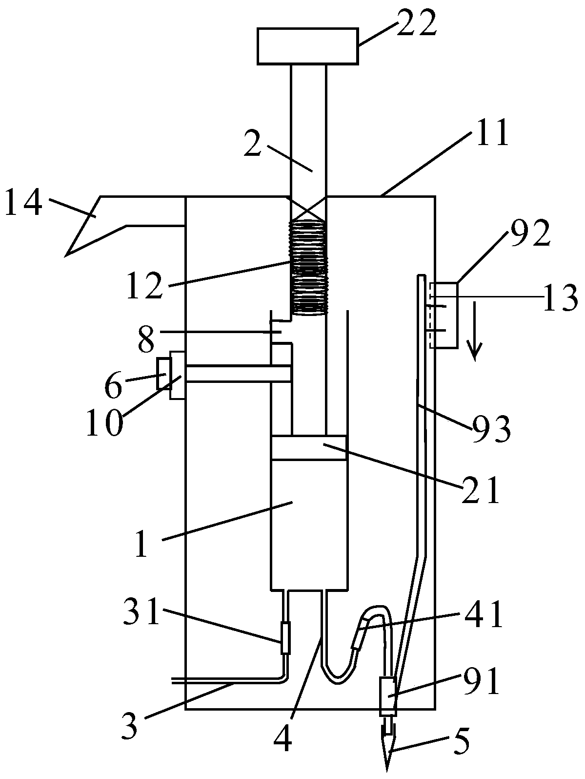 Liquid separation and sample adding device