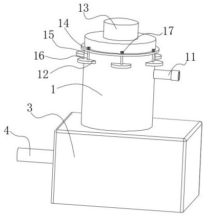 A pressurized filter device for a construction site