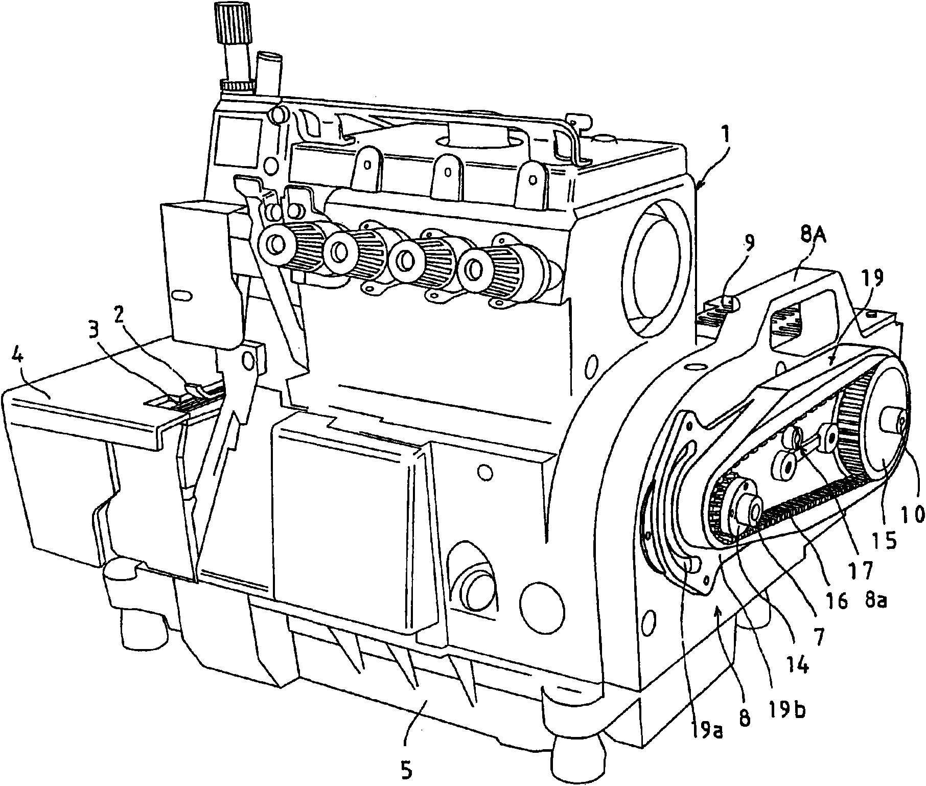 Driving device of industrial sewing machine