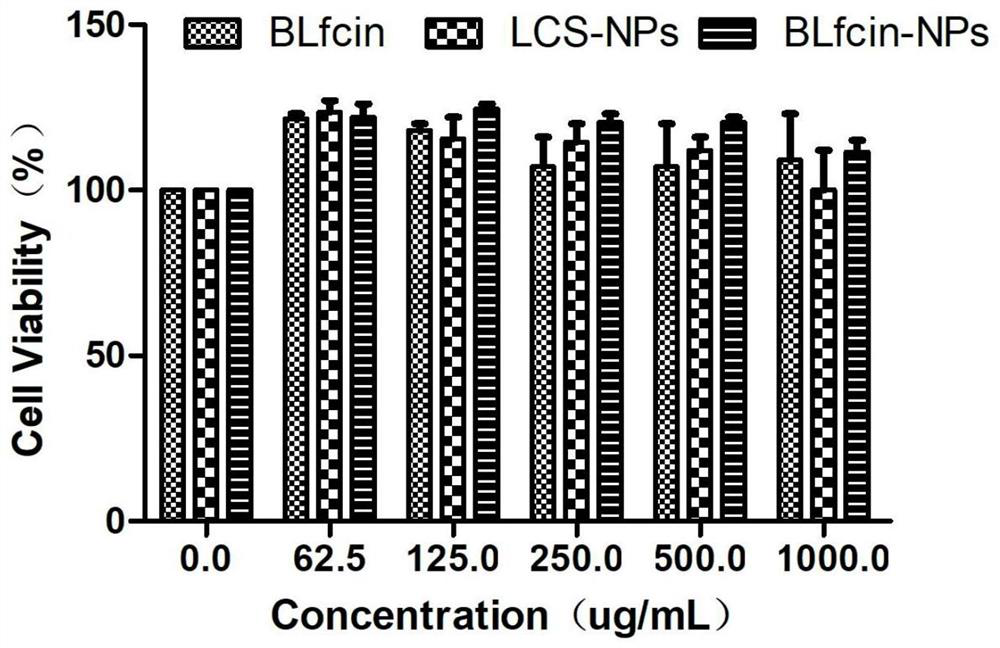 A kind of bovine lactoferrin peptide chitosan nanoparticle and its preparation method and a kind of freeze-dried powder