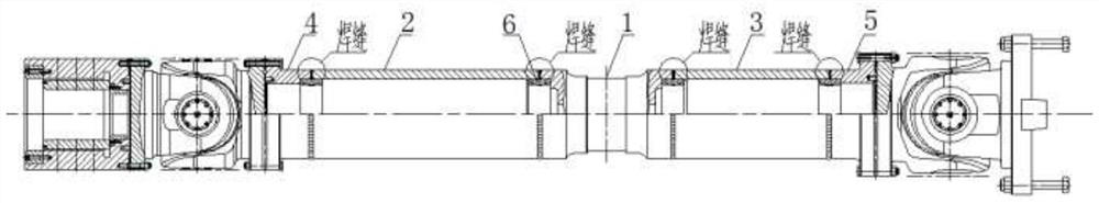 Welding method of heavy-duty universal joint shaft intermediate shaft