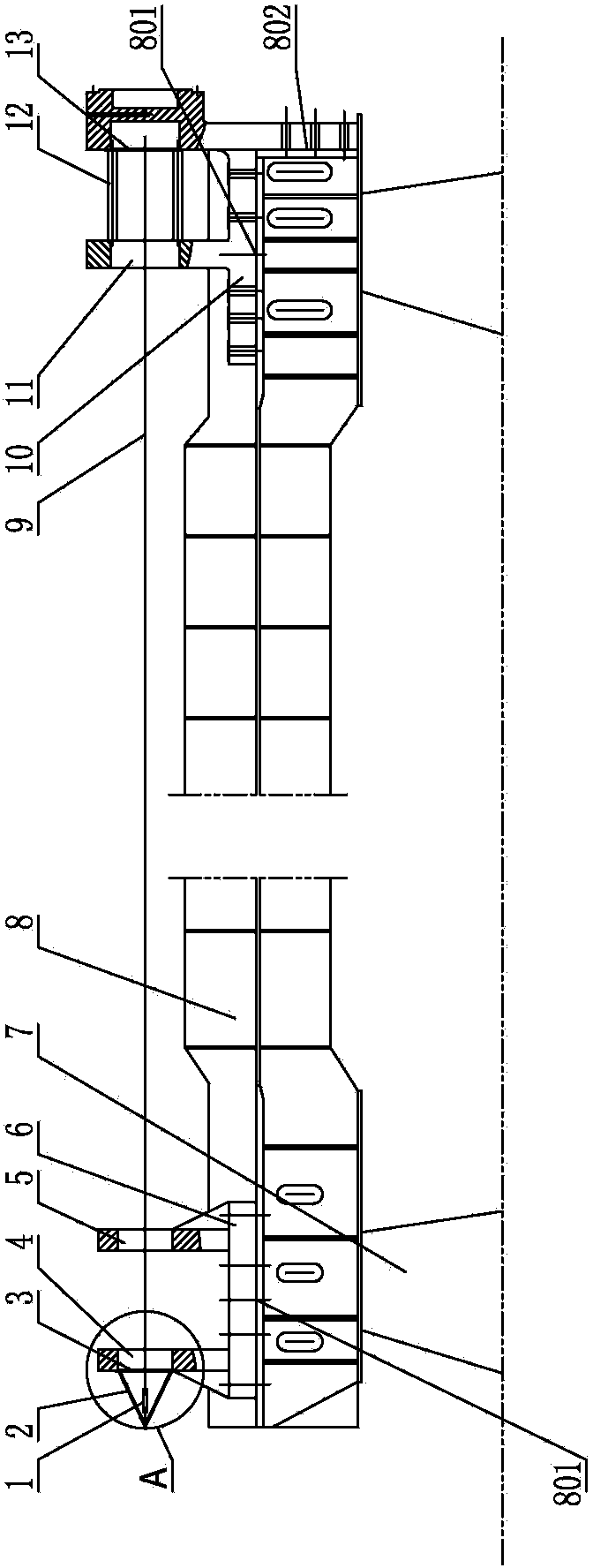 Coaxiality adjusting method for heel post of triangular gate