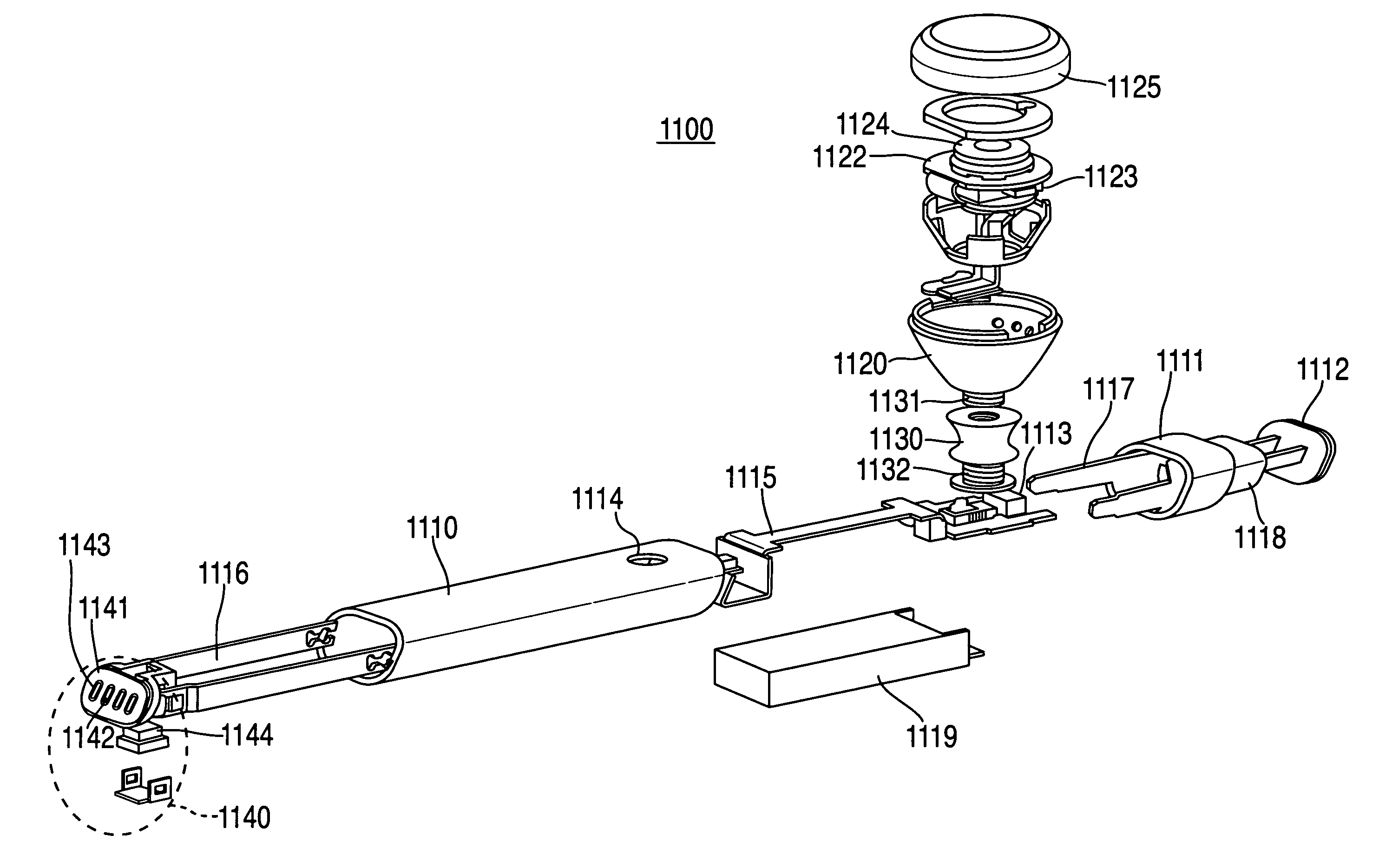 Assembly for coupling the housings of an electronic device
