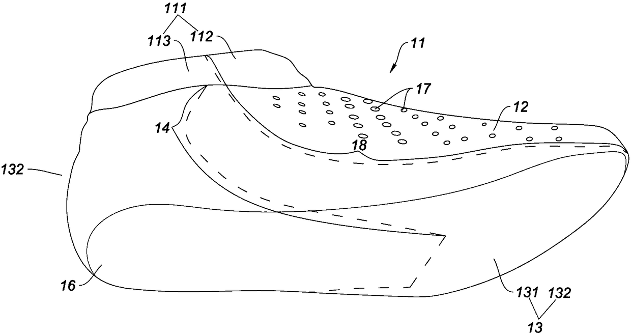 Single layer type sock shoe and production method thereof