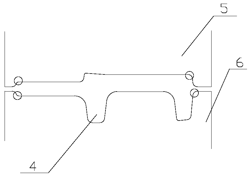 Rolling process of F type rail groove rolling system