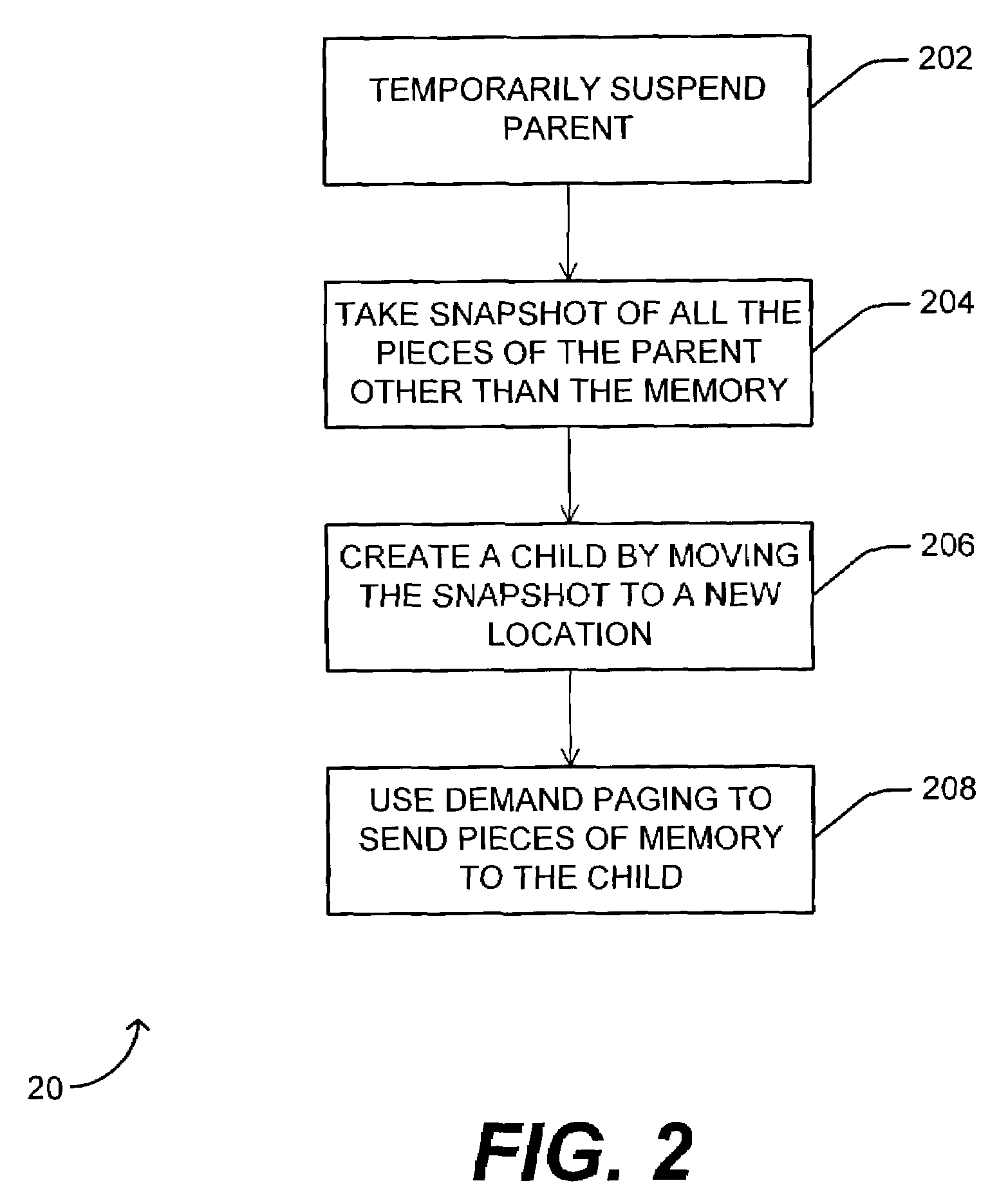Method for forking or migrating a virtual machine