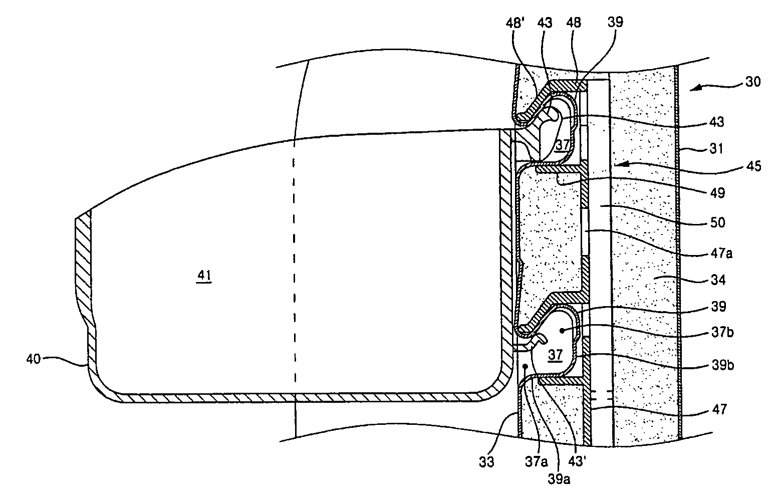 Mounting structure of door basket for refrigerator