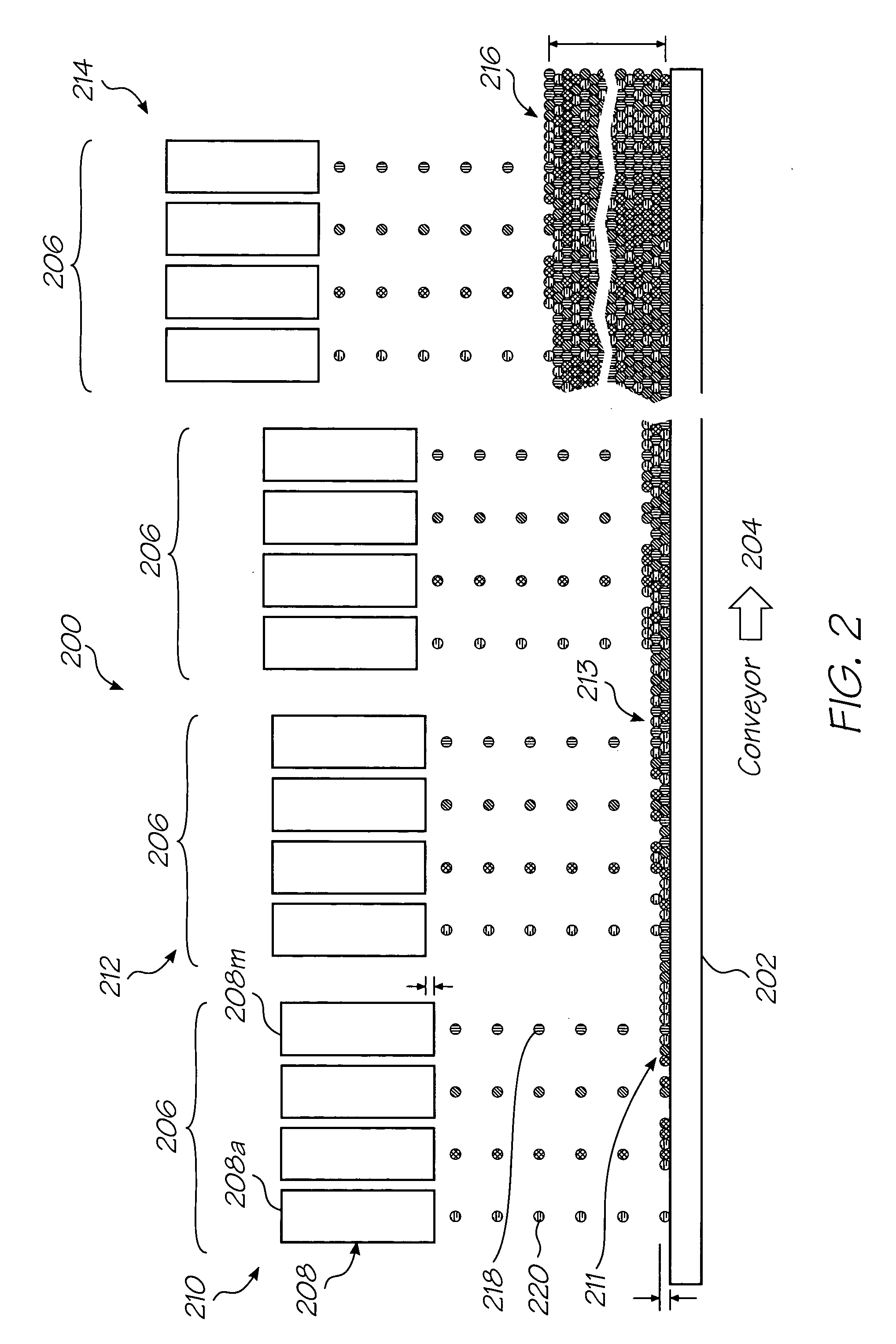 Dynamically configured 3-D object creation system with built-in printhead failure correction mechanism
