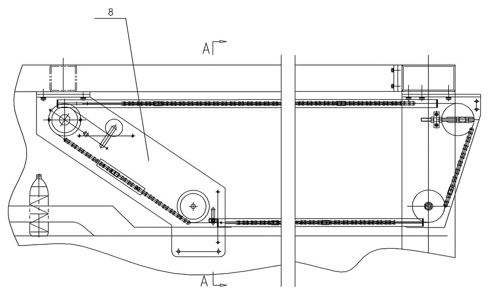 An overload protection structure of a material pushing mechanism