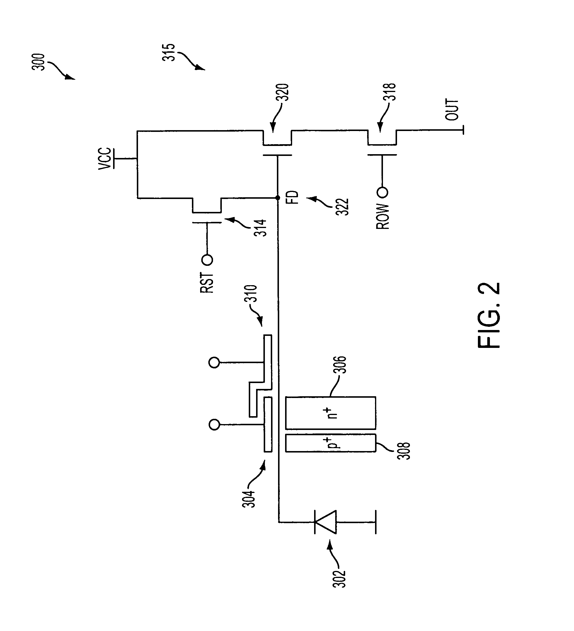 Image sensor with a gated storage node linked to transfer gate