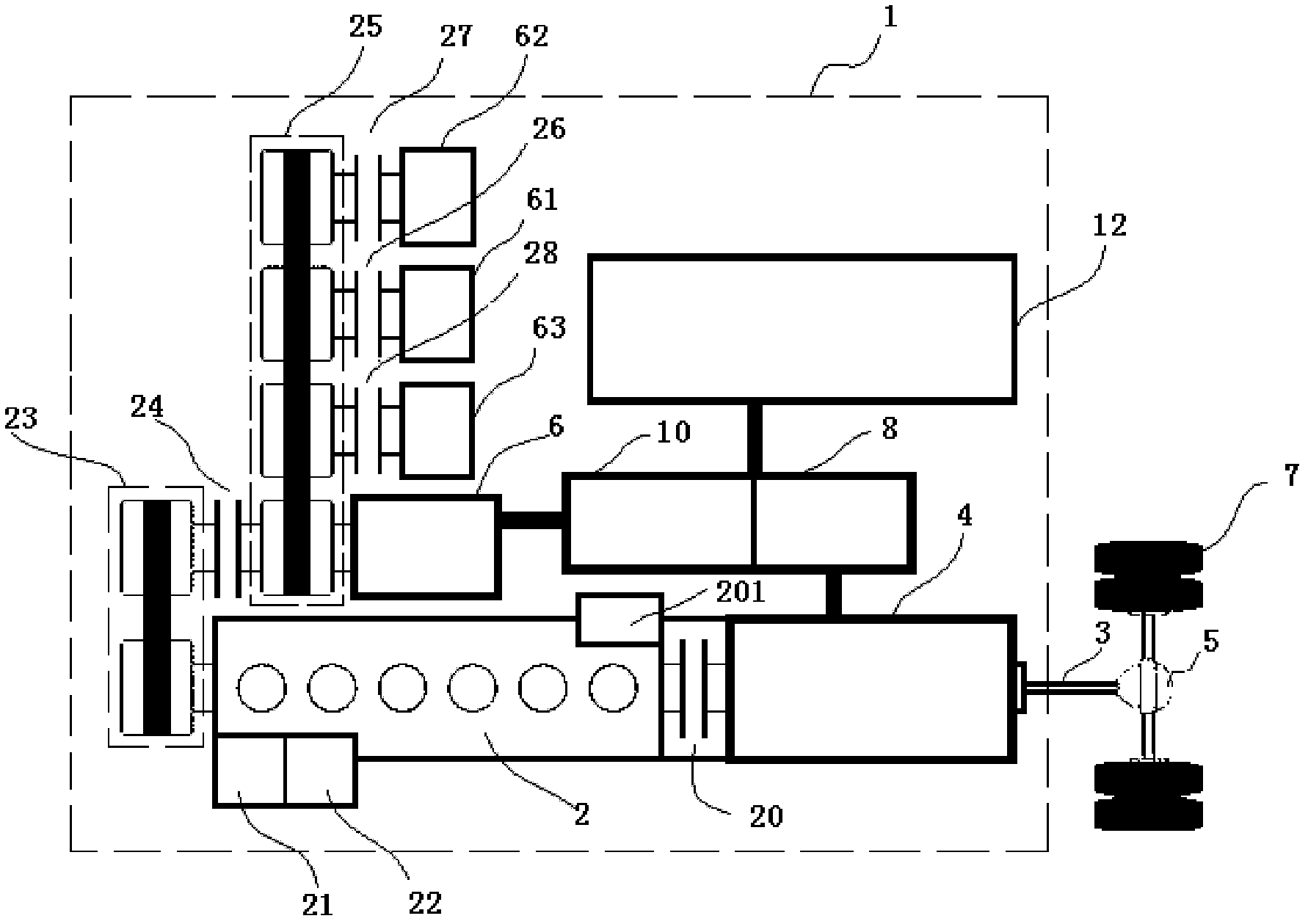 Series-parallel combined type hybrid power assembly