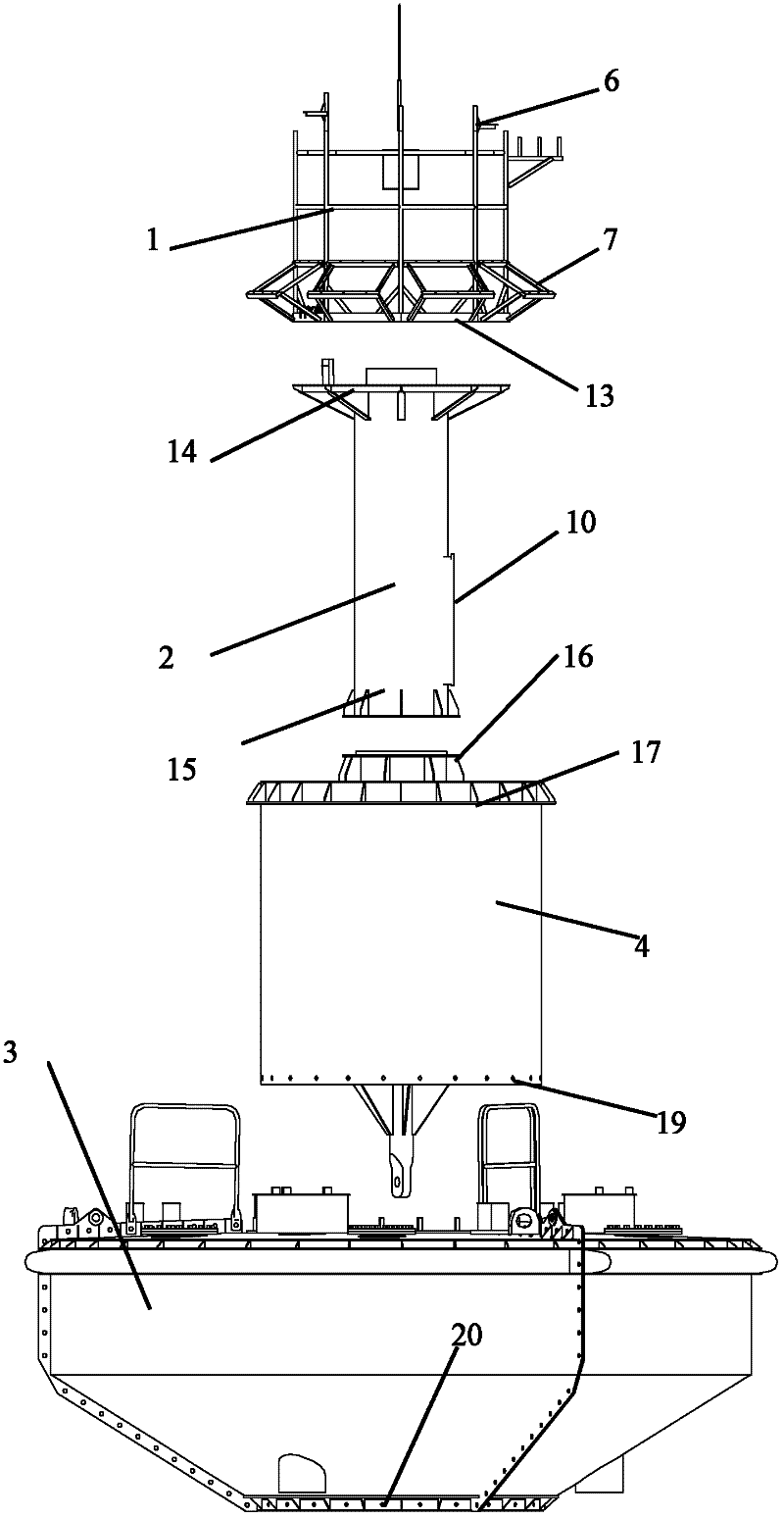 Split type large buoy