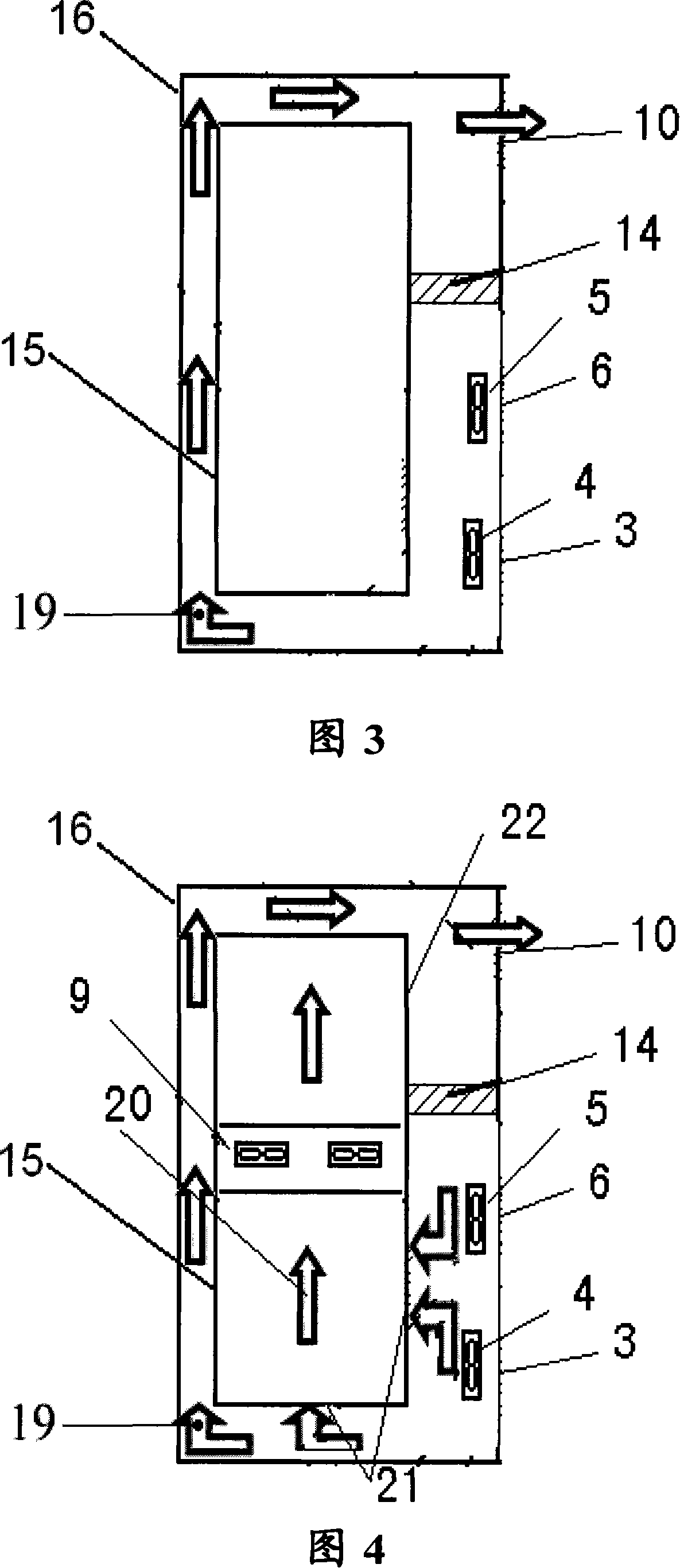 Straight-air radiating device and its control method